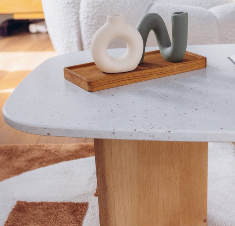 Table Epure mobilier Toulouse fabrication artisanale haut de gamme silestone et chêne sur mesure Epure mobilier